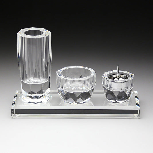 花立・香炉・燭台のクリスタル三具足セット GP-4