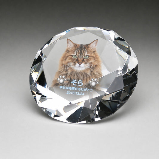 多面カットのあるクリスタル位牌 KP-22