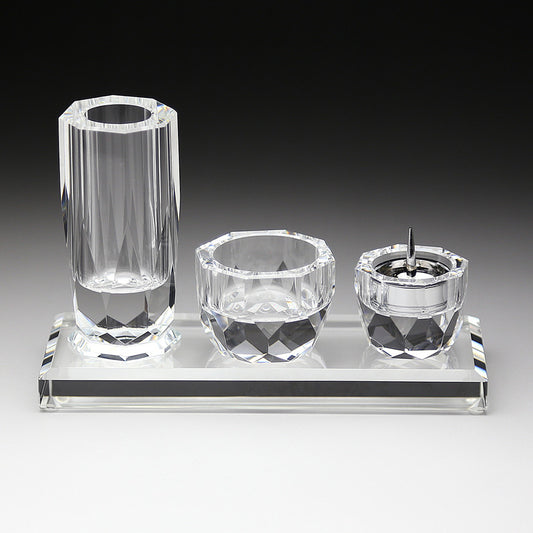 花立・香炉・燭台のクリスタル三具足セット GP-4